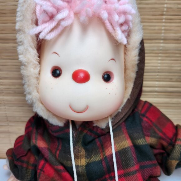 Ice Cream Doll with Cone Vintage 80s Plaid Jacket Matching Pants Pink Hair 14" - Picture 3 of 12